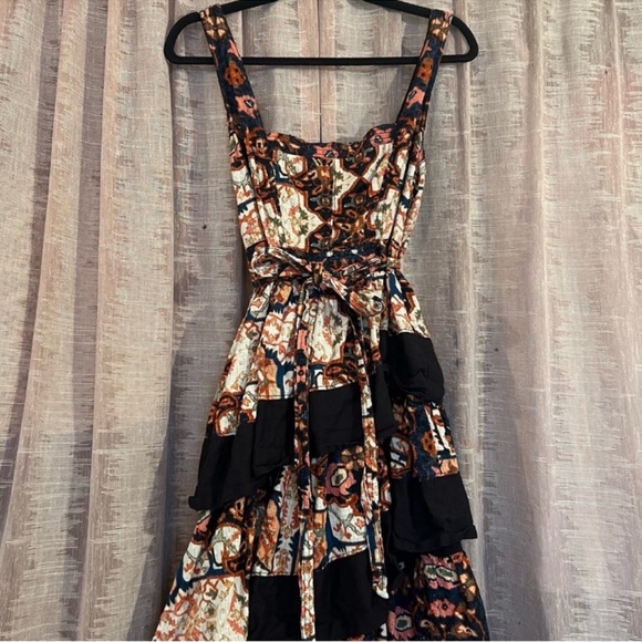 Anthropologie Square-Neck Printed Tiered Midi Dress, NEW - Picture 4 of 15